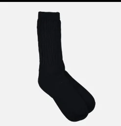 CHAMULA Alpaga Loose Rib Sox Navy<Homme Chaussettes