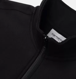 CARHARTT WIP American Scrip Half Zip Black< Sweats & Polaires