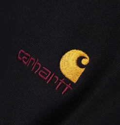 CARHARTT WIP American Scrip Half Zip Black< Sweats & Polaires