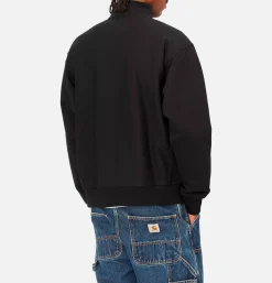 CARHARTT WIP American Scrip Half Zip Black< Sweats & Polaires