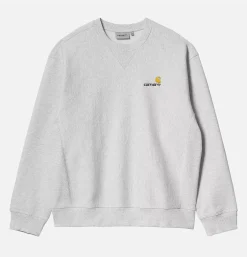 CARHARTT WIP American Script Sweat Ash Heather< Sweats & Polaires