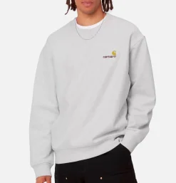 CARHARTT WIP American Script Sweat Ash Heather< Sweats & Polaires