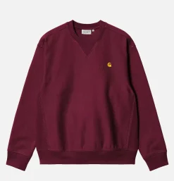 CARHARTT WIP American Script Sweat Malbec< Sweats & Polaires