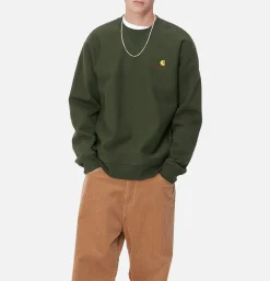 CARHARTT WIP American Script Sweat Tarragon< Sweats & Polaires
