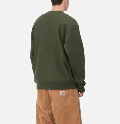CARHARTT WIP American Script Sweat Tarragon< Sweats & Polaires