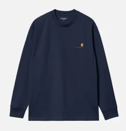 CARHARTT WIP American Tee Ls Air Force Blue< Sweats & Polaires
