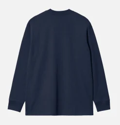 CARHARTT WIP American Tee Ls Air Force Blue< Sweats & Polaires