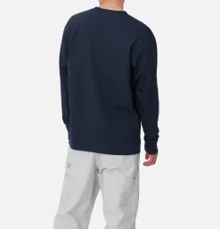 CARHARTT WIP American Tee Ls Air Force Blue< Sweats & Polaires