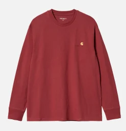 CARHARTT WIP American Tee Ls Tuscany Red< Sweats & Polaires