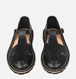 STEVE MONO Artisanal Sandal Shoe 10/17 Black<Homme Sandales