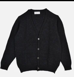 WILLIAM LOCKIE Aryan Cardigan Charcoal< Pulls & Cardigans