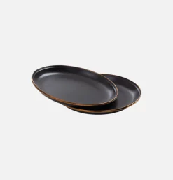 BAREBONES Assiettes Email X 2 Slate Charcoa< Outdoor