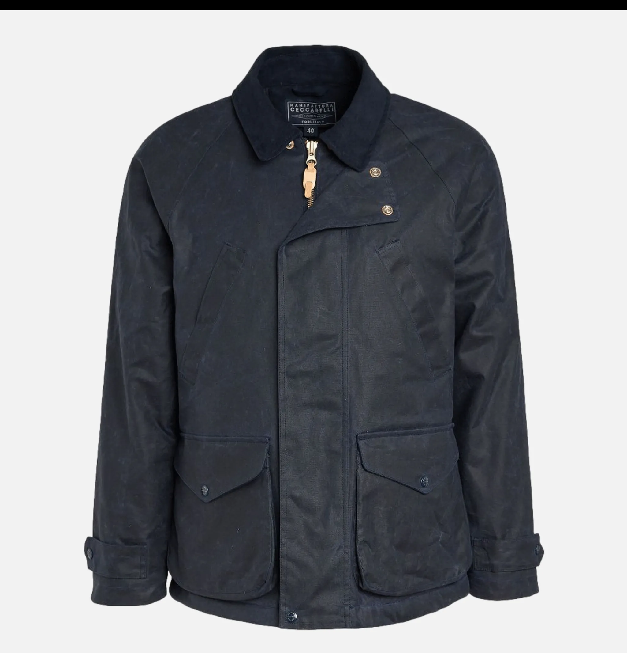 MANIFATTURA CECCARELLI Blouson Caban Wax Navy< Blousons & Manteaux