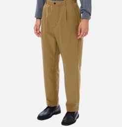 GOLDWIN Brushed Back One Tuck Pant Clay Beige< Pantalons