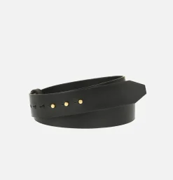 L'ANGUILLE Ceinture Gropius Noire< Ceintures