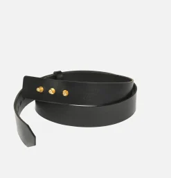 L'ANGUILLE Ceinture Gropius Noire< Ceintures