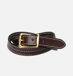 YUKETEN Ceinture Triple Stitched Dark Brown< Ceintures