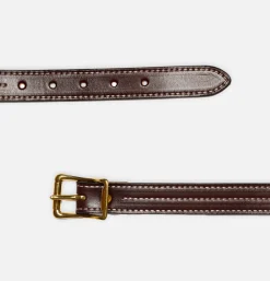 YUKETEN Ceinture Triple Stitched Dark Brown< Ceintures