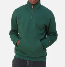 CARHARTT WIP Chase Neck Zip Sweat Discovery Green< Sweats & Polaires