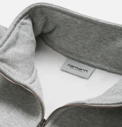 CARHARTT WIP Chase Neck Zip Sweat Grey Heather< Sweats & Polaires