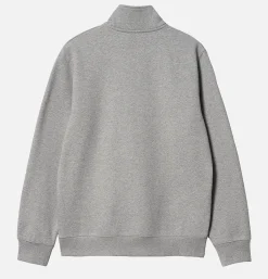 CARHARTT WIP Chase Neck Zip Sweat Grey Heather< Sweats & Polaires