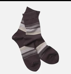 ROTOTO Chaussette Horizon Stripe Charcoal<Homme Chaussettes