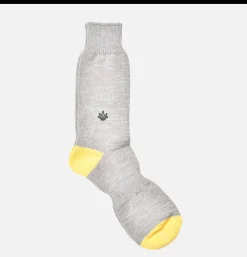 ANONYMOUS ISM Chaussettes Embroidery Jaune<Homme Chaussettes