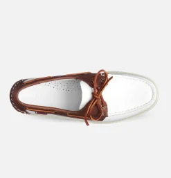 SEBAGO Chaussures Docksides Portland White brown<Homme Mocassins