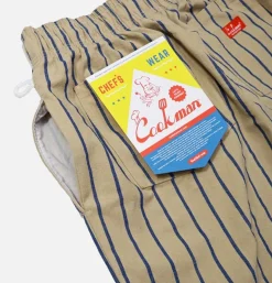 COOKMAN Chef Pant Stripe Beige Blue< Work Pants