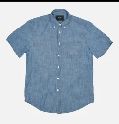 PORTUGUESE FLANNEL Chemise Chambray Ss Blue< Chemises