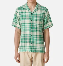 PORTUGUESE FLANNEL Chemise Garden Plaid Shirt Green< Chemises