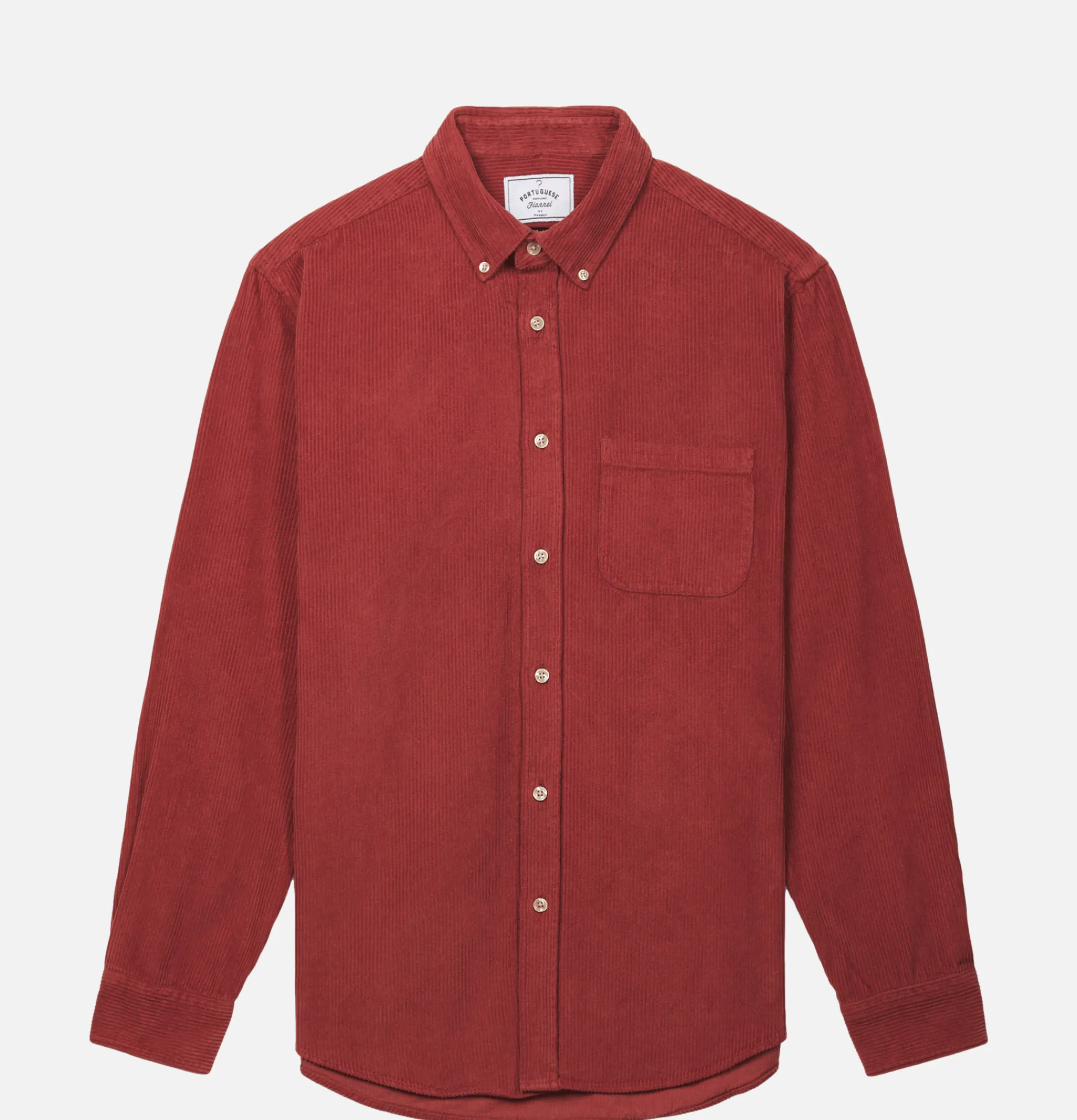 PORTUGUESE FLANNEL Chemise Lobo Cord Bordeaux< Chemises