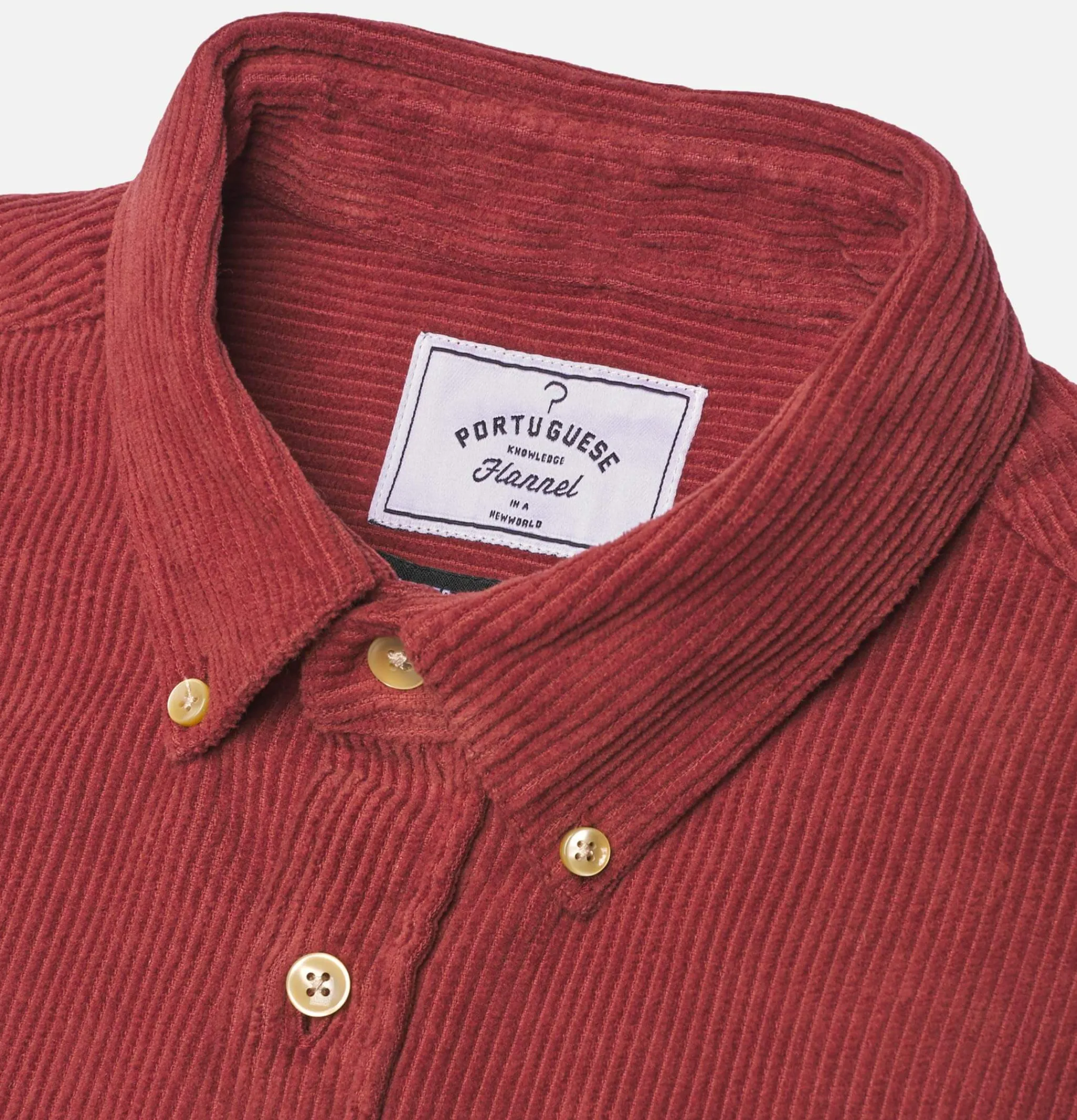 PORTUGUESE FLANNEL Chemise Lobo Cord Bordeaux< Chemises
