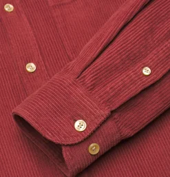 PORTUGUESE FLANNEL Chemise Lobo Cord Bordeaux< Chemises