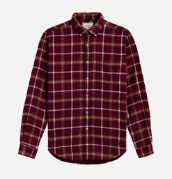 PORTUGUESE FLANNEL Chemise Pottery Check Burgundy< Chemises