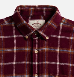 PORTUGUESE FLANNEL Chemise Pottery Check Burgundy< Chemises