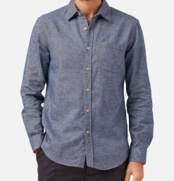 PORTUGUESE FLANNEL Chemise Teca Indigo< Chemises