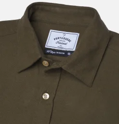PORTUGUESE FLANNEL Chemise Teca Olive< Chemises