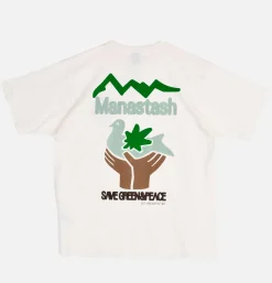MANASTASH Citee Pigeon Tee White< T-shirts