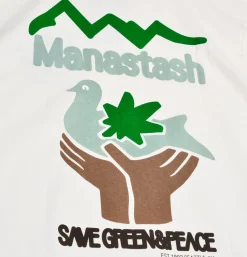 MANASTASH Citee Pigeon Tee White< T-shirts