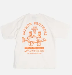 MANASTASH Citee Salmon White< T-shirts