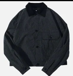 STANDARD TYPES Cropped Work Jacket Check Noir< Vestes