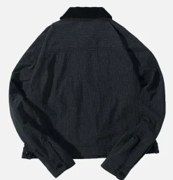 STANDARD TYPES Cropped Work Jacket Check Noir< Vestes