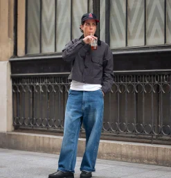 STANDARD TYPES Cropped Work Jacket Check Noir< Vestes