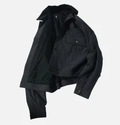 STANDARD TYPES Cropped Work Jacket Check Noir< Vestes