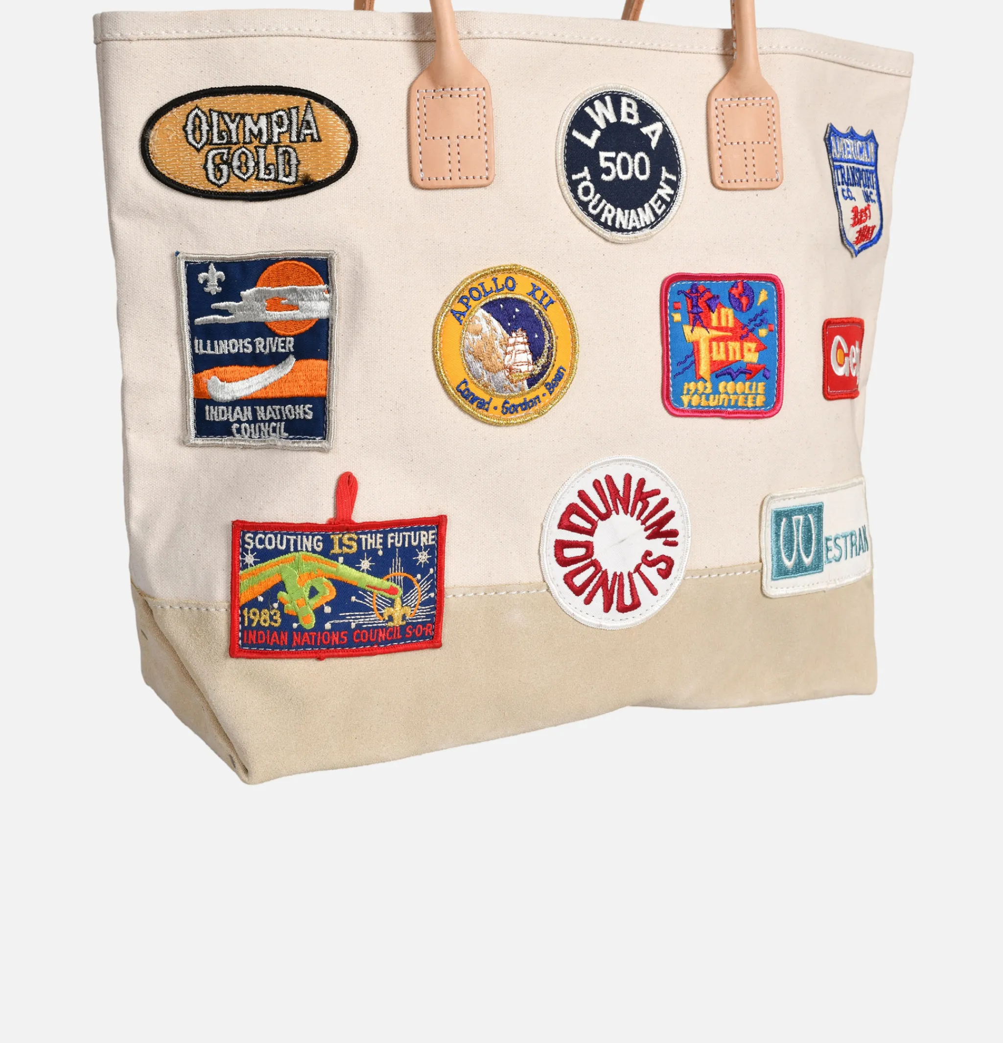HERITAGE LEATHER COMPANY Daytote With Vintage Patches< Tote-bags