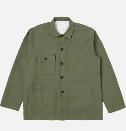 UNIVERSAL WORKS Dockside Jacket Slub Sateen Olive< Vestes