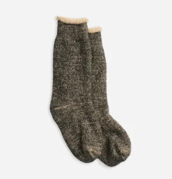 ROTOTO Double Face Black Brown<Homme Chaussettes