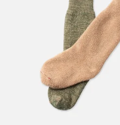 ROTOTO Double Face Greenbrown<Homme Chaussettes