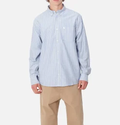 CARHARTT WIP Dowlen Stripe Shirt Bleach White< Chemises